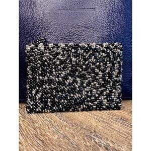 Beaded Coin Purse Black White Gray Womens Travel Wallet FAST SHIP